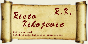 Risto Kikojević vizit kartica